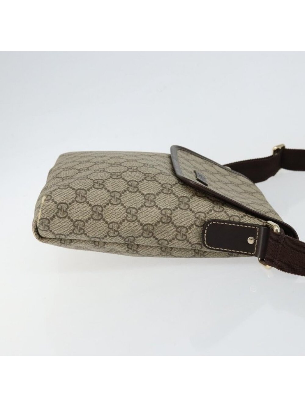 Authentic GUCCI GG Supreme Shoulder Bag PVC Leather Beige 223666 - Picture 10 of 16
